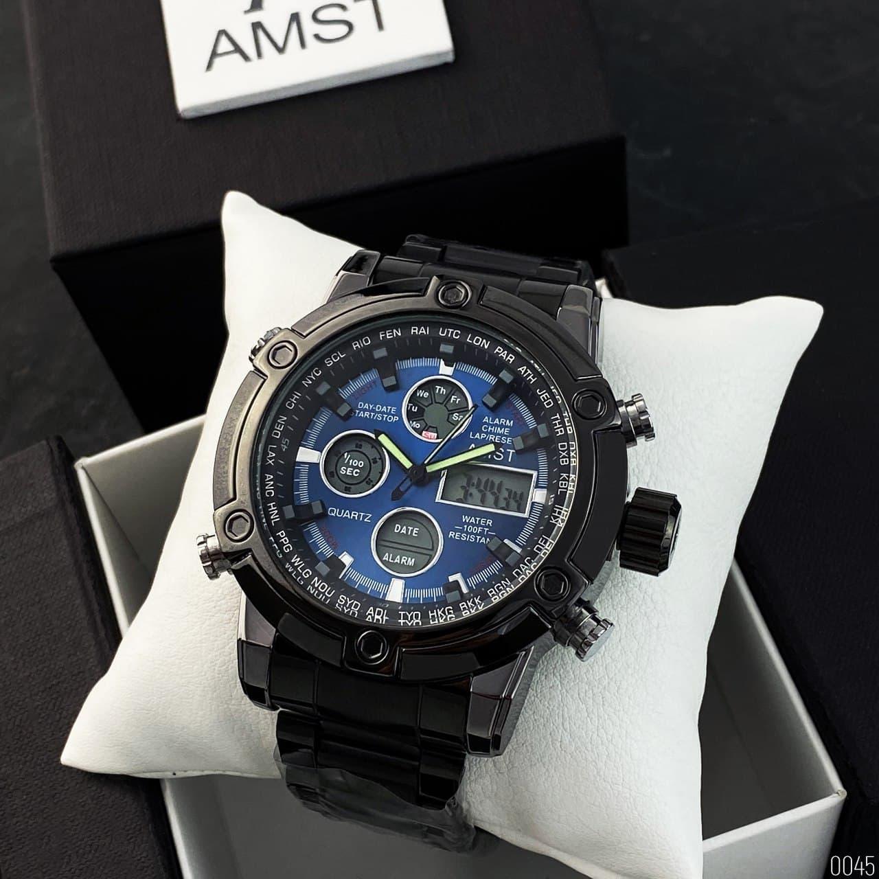 Чоловічі наручні годинники AMST 3022 Metall Black-Blue