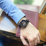Чоловічі наручні годинники Chronte 412A Black-Silver Механічний годинник з прозорим механізмом, фото 3