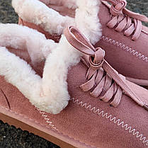 UGG рожеві Сліпони жіночі автоледи зимові уггі UGG теплі сліпони з хутром шльопанці хутряні тапочки еко замвша, фото 3