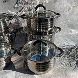 Набір каструль із неіржавкої сталі 12 предметів Edenberg EB-2414 Набір каструль із неіржавкої сталі, фото 9