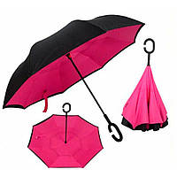 Зонт обратного сложения umbrella Розовый