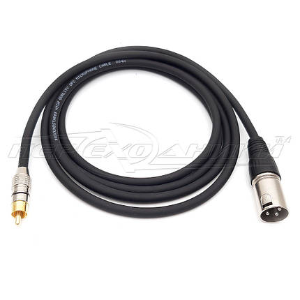 Кабель RCA (тюльпан) моно на XLR 3 Pin в екрані (тато), фото 2
