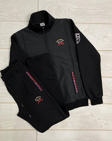 Спортивний костюм теплий Paul & Shark чоловічий чорний Пол Шарк зимовий спорт костюм, фото 1