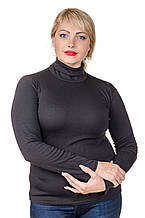 Водолазка жіноча великий розмір Напіввовна чорний (42-64)