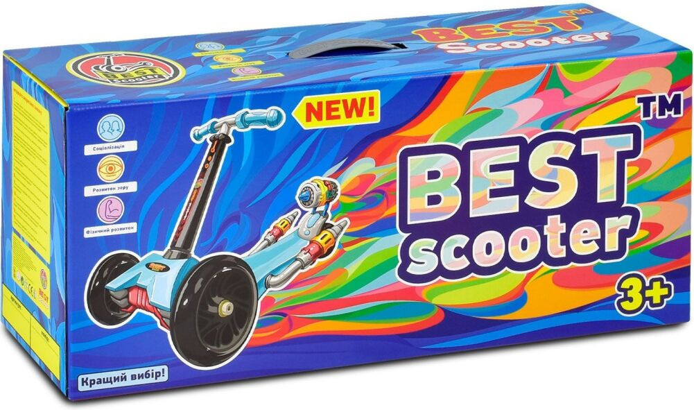 Самокат детский Best Scooter MINI, самокат трехколесный, самокат со светящимися колесами - фото 4 - id-p1495013108