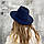 Капелюх Федора унісекс з стійкими полями і стрічкою темно-синя, фото 7