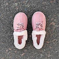 UGG рожеві Сліпони жіночі автоледи зимові уггі UGG теплі сліпони з хутром шльопанці хутряні тапочки еко замвша, фото 5