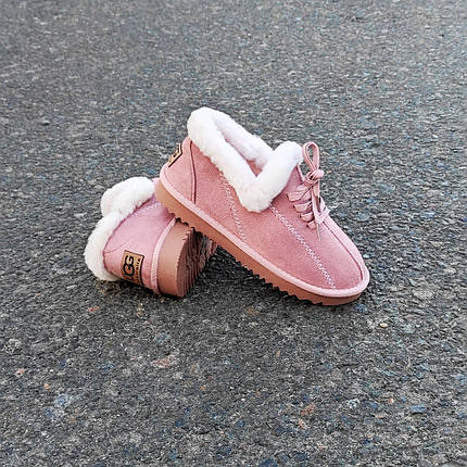 UGG рожеві Сліпони жіночі автоледи зимові уггі UGG теплі сліпони з хутром шльопанці хутряні тапочки еко замвша, фото 1