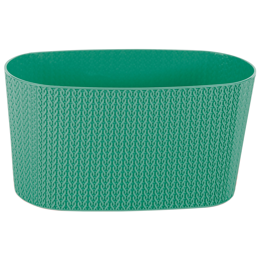 Горщик для квітів балконний з дренажем Sumela 4,7 л зелений, фото 1