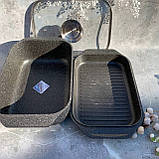 Гусятниця з литого алюмінію з мармуровим покриттям і жаровнею 6.5 л Edenberg EB-4610 Гусятниця сковорода гриль, фото 6