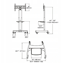 Підлоговий кронштейн стійка на колесах для телевізора NB AVA1500-60-1P 32 "- 70", фото 2