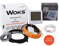 Теплый пол Woks 18/4,0м²-5,0м²/730Вт(40м) тонкий нагревательный кабель под плитку и стяжку +терморегулятор P30