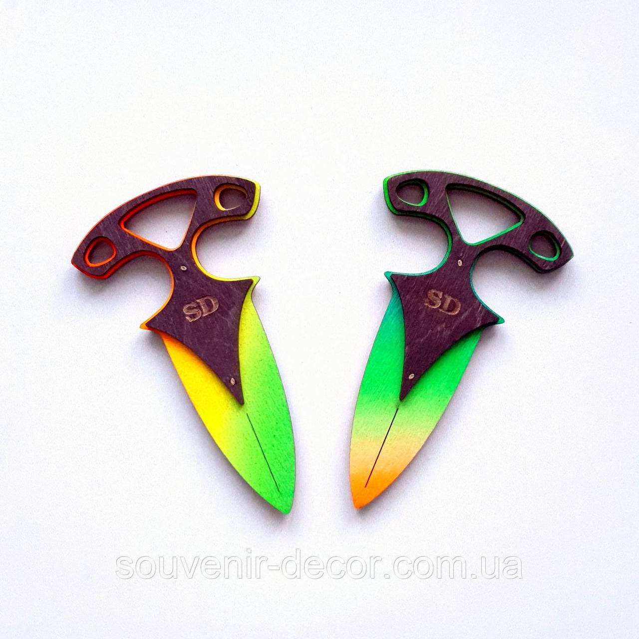 Дерев'яні Дитячі Ножі Тичкові CS GO MARBLE FADE, іграшкова зброя, фото 1