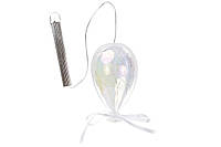 Ялинкова прикраса зі скла з LED-підсвіткою Кулька 15 см на батарейках (2хААА), колір — діамант (118-314)