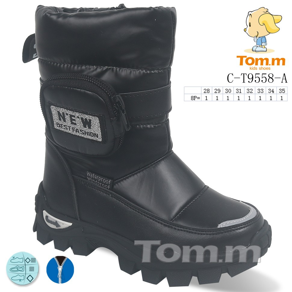 Дутики Tomm 9558A Black 28р