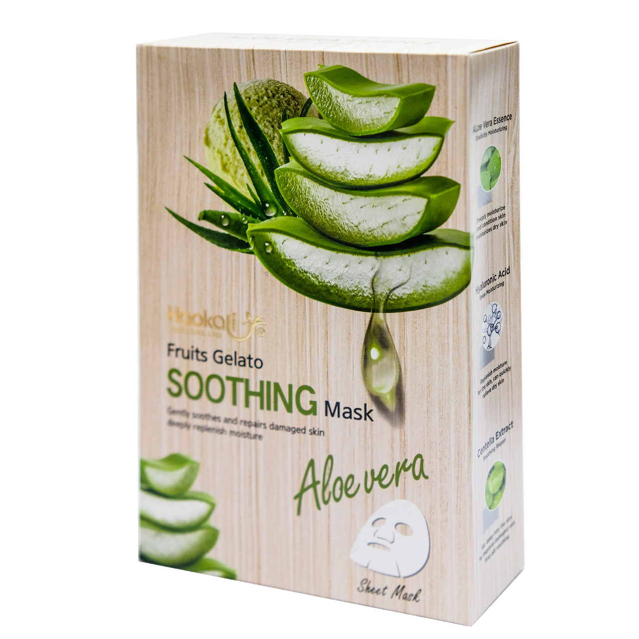 Тканинна маска Wokali Aloe Vera Fruits Gelato Soothing Mask з екстрактом алое віра HA-3012 (30мл*10шт)