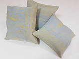 Комплект декоративних подушок Firanka Pattern 36х36см 2шт 32х32см 1шт блакитні з жовтим (п_0654), фото 2