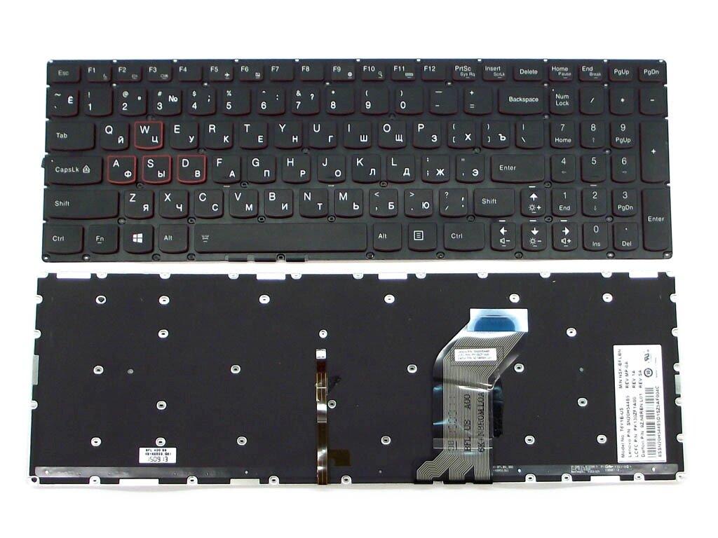 Клавіатура для LENOVO IdeaPad Y700, Y700-15ISK, Y700-17ISK ( RU Black, без рамки з підсвічуванням клавіш ).
