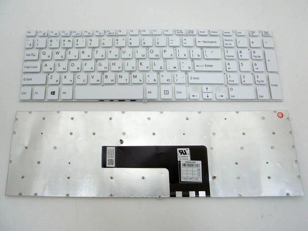 Клавіатура для SONY FIT15E, SVF15E, SVF151, SVF152, SVF153, SVF154, SVF15A ( UA White без рамки). Оригінал.