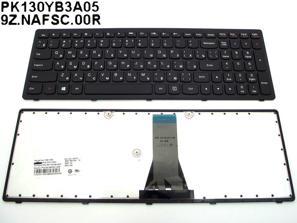 Клавіатура для ноутбука Lenovo IdeaPad G500s, G505s, S500, S510p, Z510,Flex 15, 15D ( RU Black з рамкою ). OEM