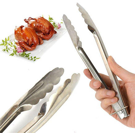 Щипці кухонні KitchenWare нержавіюча сталь 27.5 см, фото 1