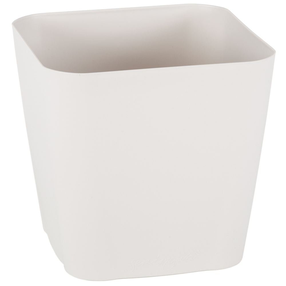 Горщик для квітів з дренажем Safir 0,8 л біло-сірий, фото 1