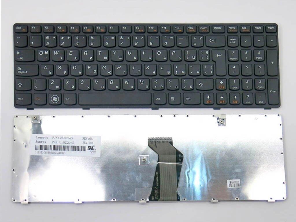 Клавіатура для ноутбука Lenovo IdeaPad Z580, G580, G585, Z580A, Z585 ( BG Black, Чорна рамка) . Болгарська