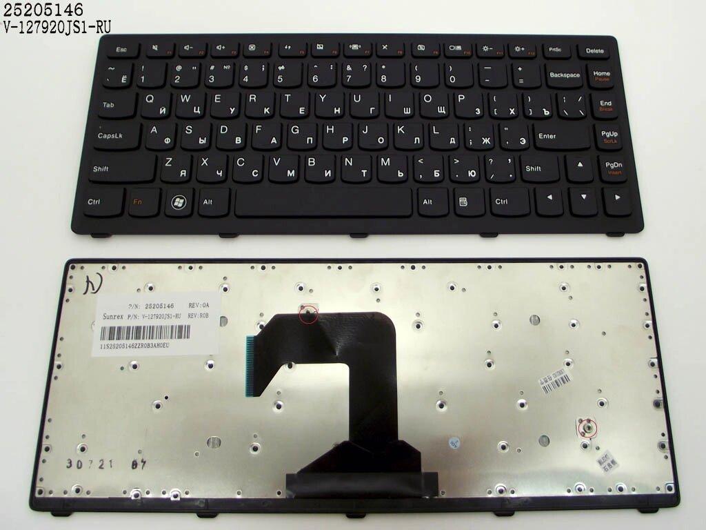 Клавіатура для ноутбука Lenovo IdeaPad S300, S400, S405, S415, M30-70, S40-70, M40 ( RU Black, Чорна рамка ).