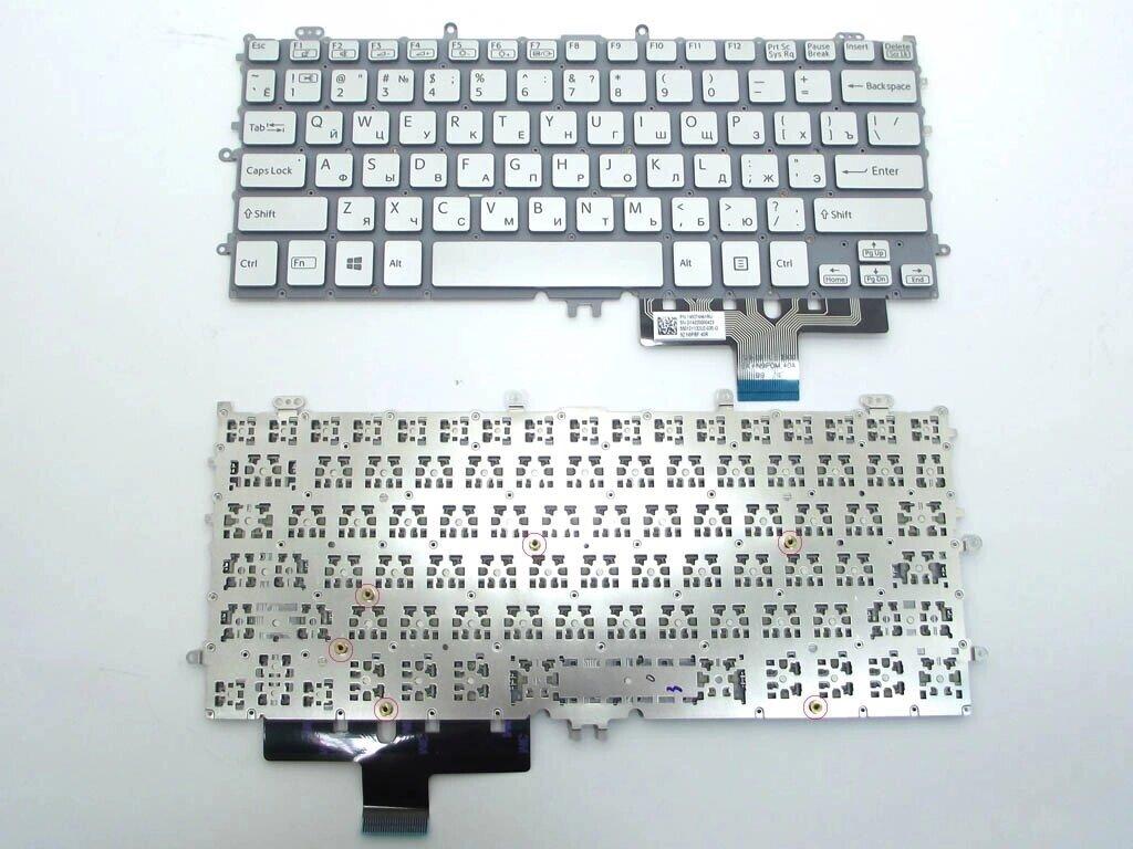 Клавіатура для ноутбука Sony Pro 11, SVP11, SVP112, SVP112A, SVP1121, SVP1121A ( UA Silver без рамки.