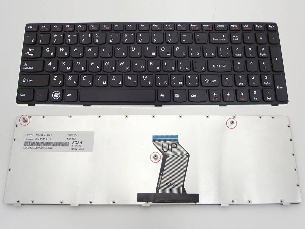 Клавіатура для LENOVO IdeaPad Z560, Z565, G570, G570G, G575, G770, G775, G780 ( RU Black, Чорна рамка ). OEM