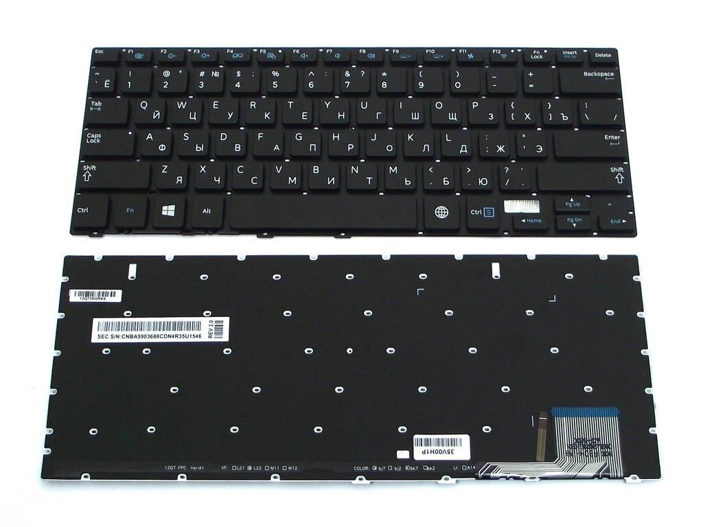 Клавіатура для ноутбука Samsung NP730U3E, NP740U3E, 730U3E, 740U3E Series ( RU Black з підсвіткою Без рамки).