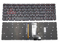 Клавиатура для ACER Nitro 5 AN515-41, AN515-42, AN515-51, AN515-52, AN515-53 (Black, RED leter с подсветкой)