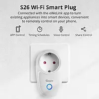 SONOFF S26 R2 Умная wi-fi розетка 3500 Вт Smart Plug, WI-FI реле умный дом