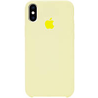 Чехол силиконовый Silicone Case для Apple iPhone XS Max (6.5) с открытым низом- (Mellow Yellow) Желтый