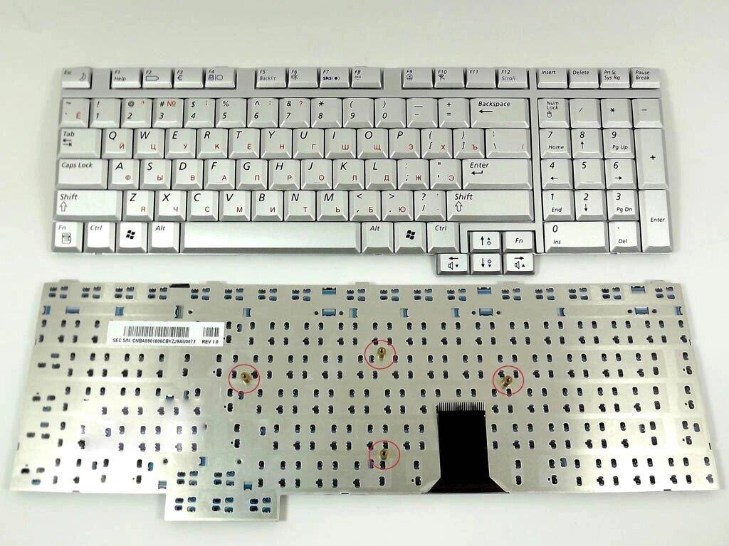 Клавіатура для ноутбука Samsung M70 ( UA Silver). Оригінальна клавіатура. Російська розкладка. BA59-01606