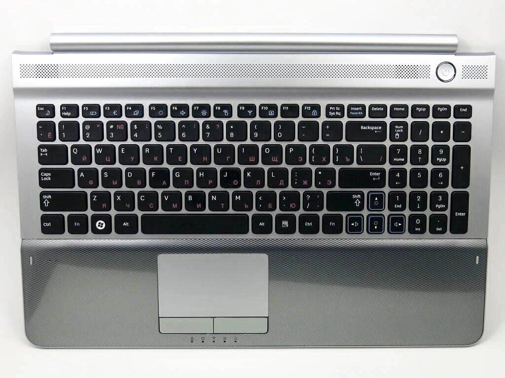 Клавіатура для ноутбука Samsung RC510, RC520, BA75-03029C ( RU Black в комплекті з Silver кришкою, динаміками