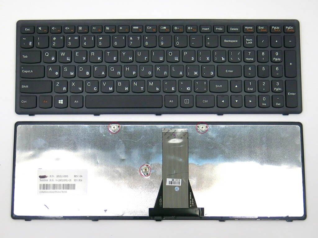 Клавіатура для ноутбука Lenovo IdeaPad G500s, G505s, S500, S510p, Z510,Flex 15, 15D ( RU Black з рамкою ).