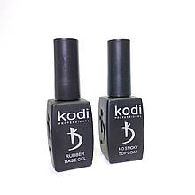 База каучукова та топ без липкого шару для нігтів Kodi Professional по 12 мл база й топ Коді