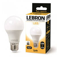 LED 12W, Е27 світлодіодна ЛАМПА LEBRON L-A60, 4100K, 1050LM, КУТ 240°