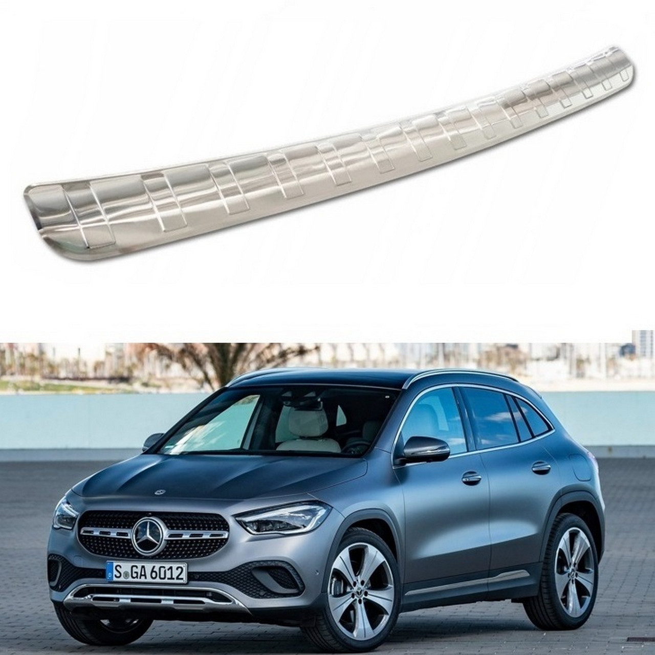 Захисна накладка на задній бампер для Mercedes-Benz GLA-Class II H247 2020+ /нерж.сталь/