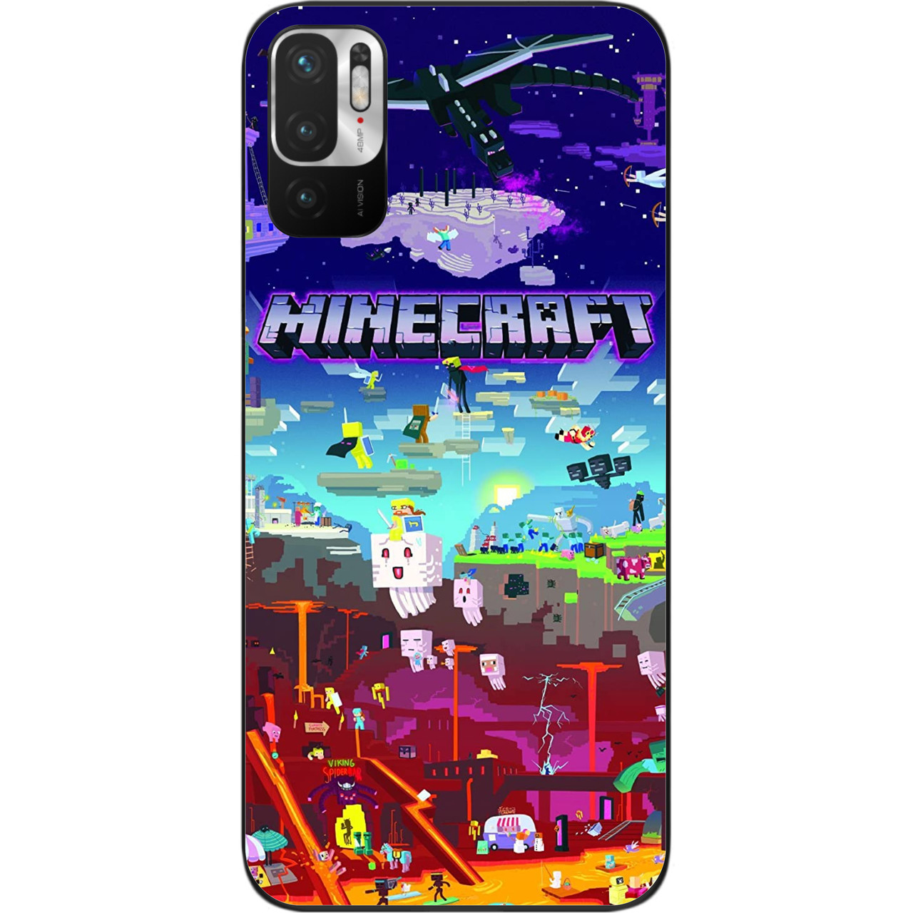 Силіконовий чохол для Xiaomi Redmi Note 10 5G з картинкою Minecraft