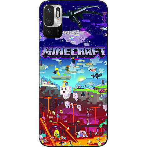 Силіконовий чохол для Xiaomi Redmi Note 10 5G з картинкою Minecraft, фото 1