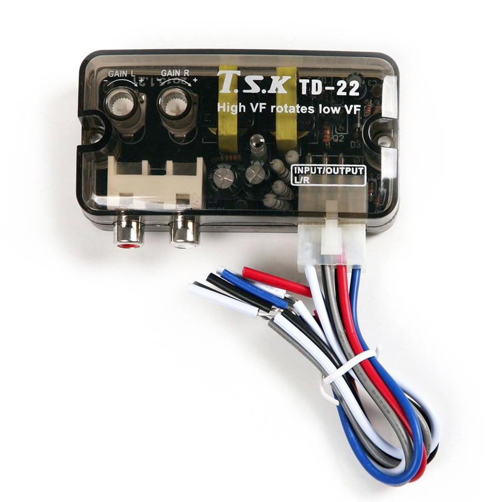 Перетворювач рівня сигналу Hi-Low TSK TD-22 2-х канальний конвертер аудіо високого рівня на низький RCA