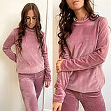 Жіночий велюровий костюм у рубчик, фото 6