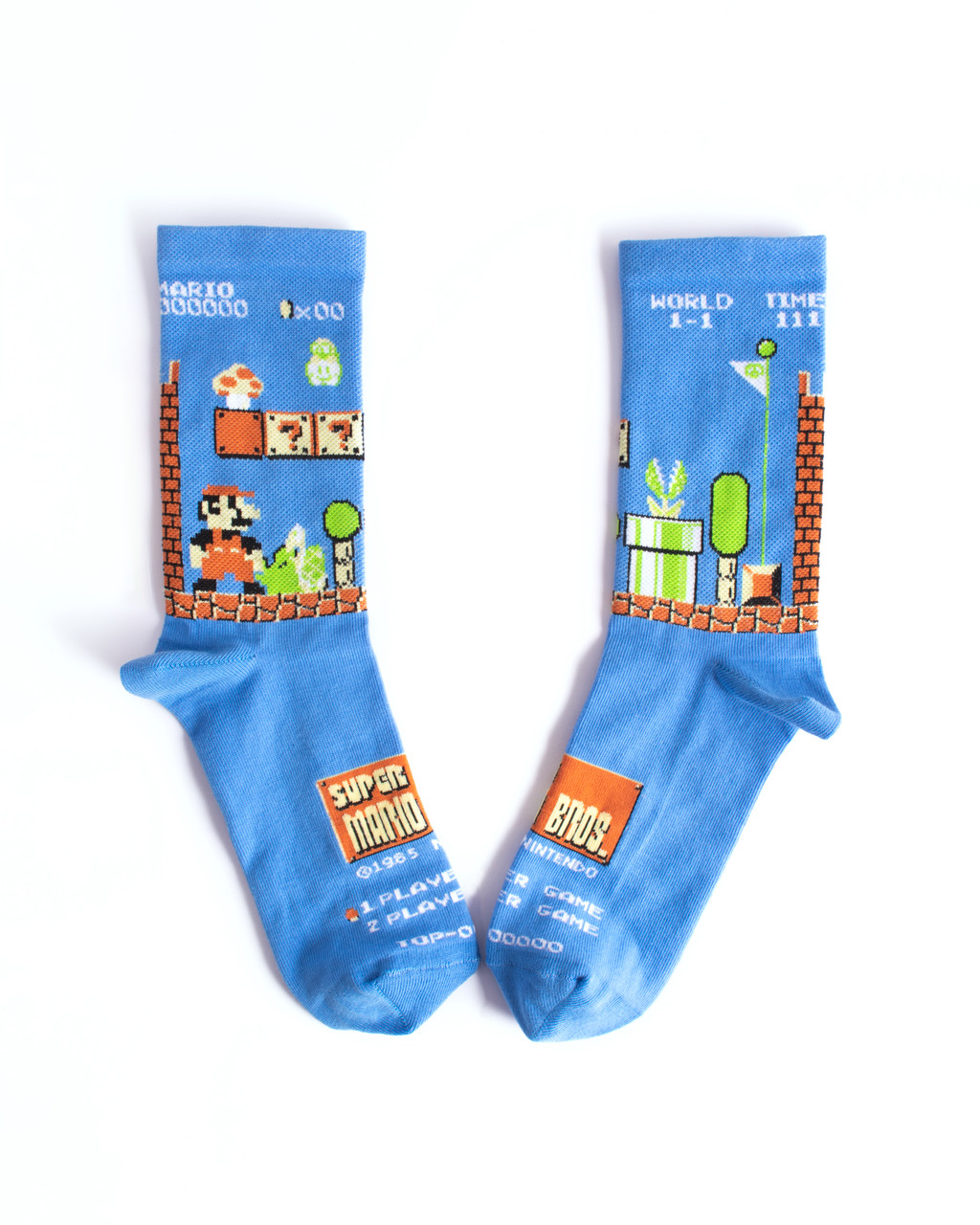 Шкарпетки з високоякісної бавовни з оригінальним принтом "Mario"