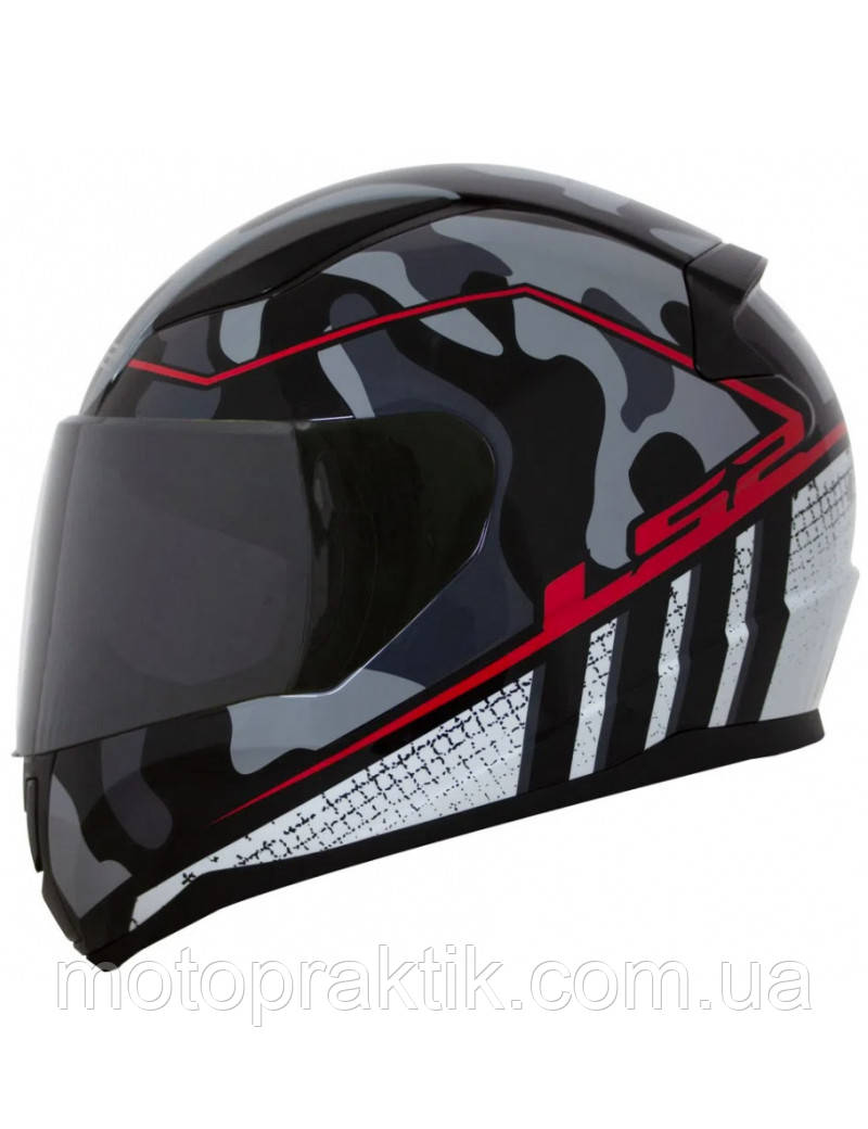 LS2 FF353 RAPID BRAVADO BLACK RED, XS Мотошолом інтеграл