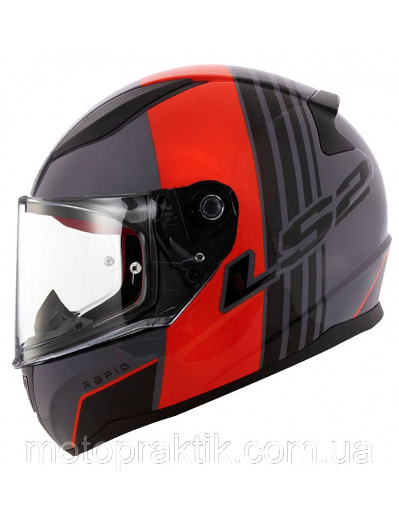 LS2 FF353 RAPID MULTIPLY MATT GREY BLACK RED, XS Мотошолом інтеграл