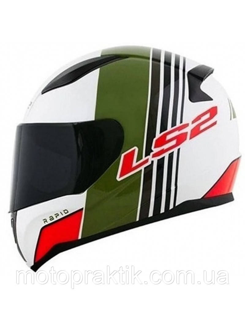 LS2 FF353 RAPID MULTIPLY WHITE GREEN RED, XS Мотошолом інтеграл