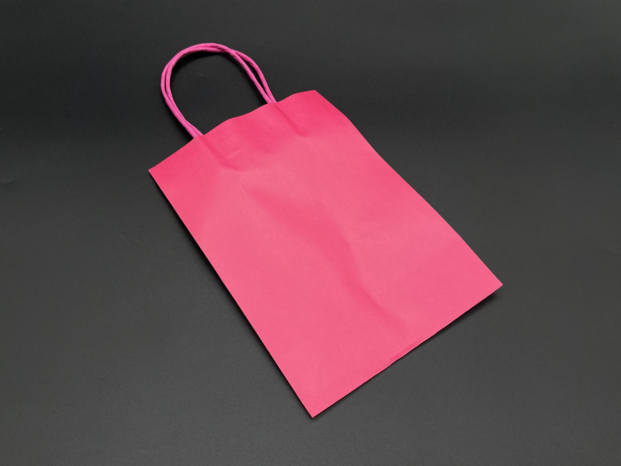 Паперовий пакет крафтовий під лого з ручками Колір рожевий. 21х27х11см, фото 1