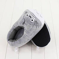 Плюшевые тапочки кот Тоторо, Женские тапки смайл, Детские тапочки, Тапки кигуруми котик Тоторо (3016